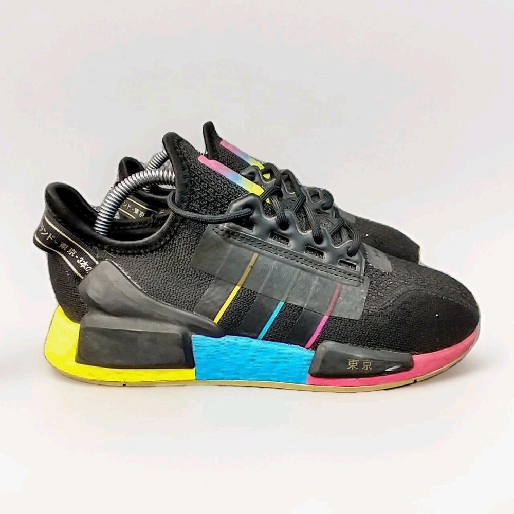 Adidas NMD R1 V2 Tokyo Nights Black Sneakers Adult Men's Size 7 Multi‎ EUC